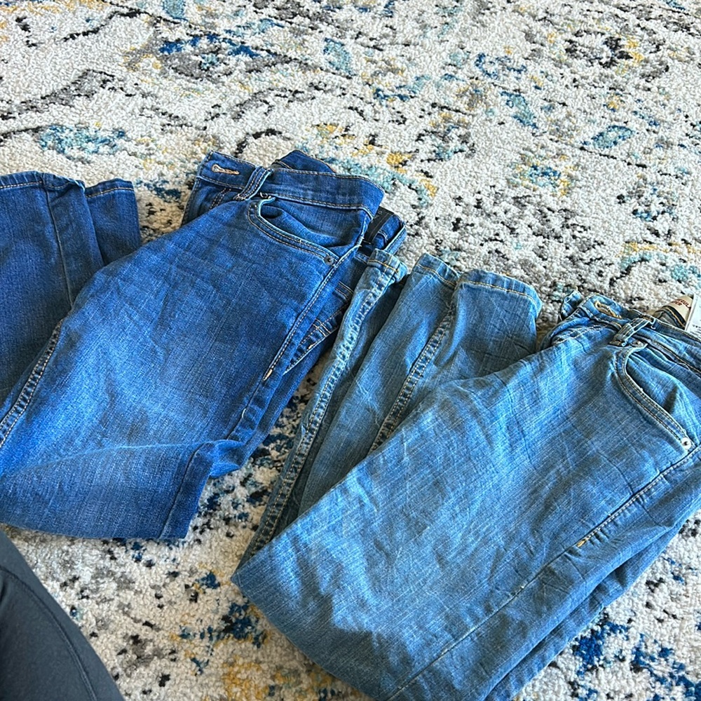 2 like new boy jeans size  10 regular Levi brand. Adjustable waist